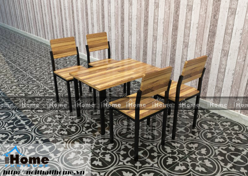bàn ghế cà phê gỗ thông